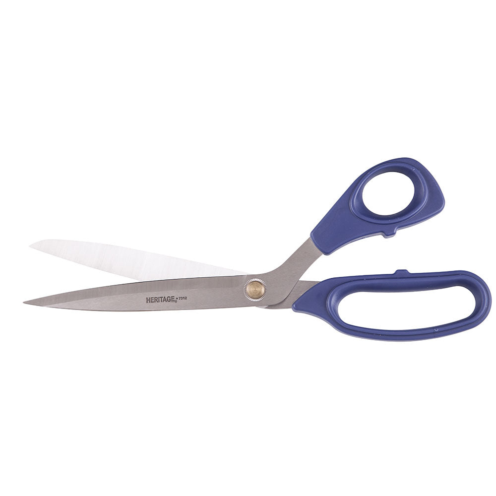 Heritage Cutlery 7312 12'' SS Bent Trimmer / Extra Large Plastic Ambidextrous Handles