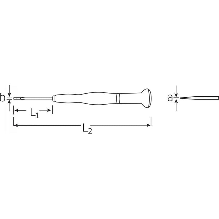 Stahlwille 47513001 4751 Size 1 Precision Slotted Screwdriver, 0.16 x 0.8 mm