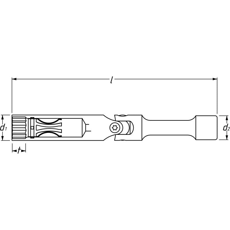 Hazet 4766-3 Spark Plug Wrench, 14mm 12-Point Profile, 3/8" Square Drive