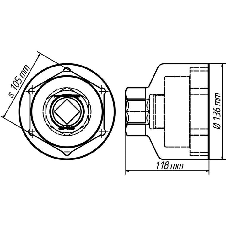 Hazet 4937-105/2 Commercial Vehicle Axle Nut Socket Set, 2 Pieces