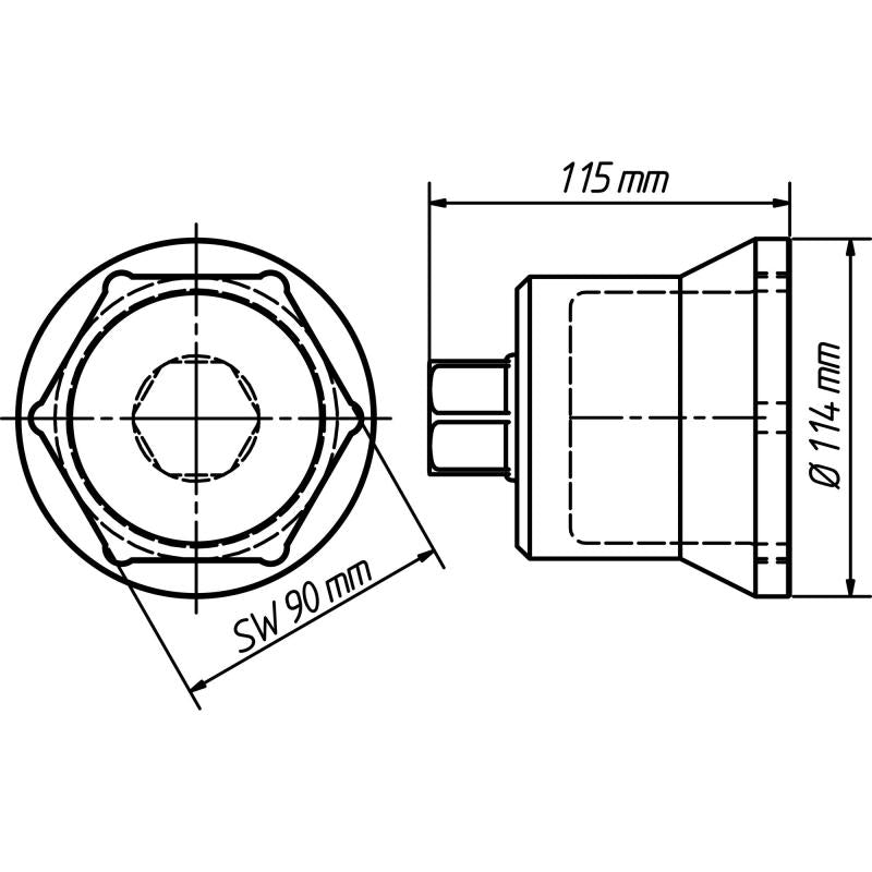 Hazet 4937-90 Commercial Vehicle Axle Nut Socket, 90mm