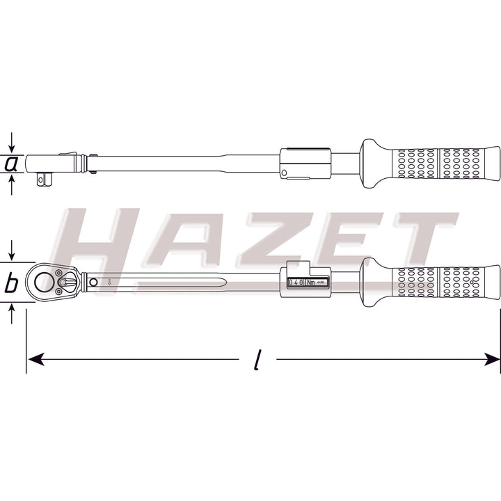 Hazet 5122-2CLT Torque Wrench, 40 - 200 Nm, 1/2"
