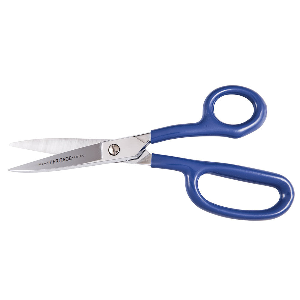 Heritage Cutlery 718LRC 8 5/8'' Heavy Duty Carpet Shear w/ Large Ring / Curved / Coated Handle