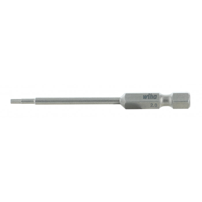 Wiha Tools 74351 Hex Metric Power Bit, 2.0 mm x 70 mm, 10 Pk.