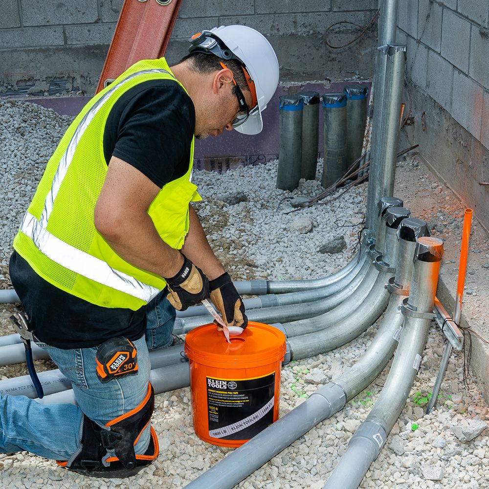 Klein Tools 50131 Conduit Measuring Pull Tape for Heavy-Duty Cable and Wire Pulling, 1800-Pound x 1300-Foot Long