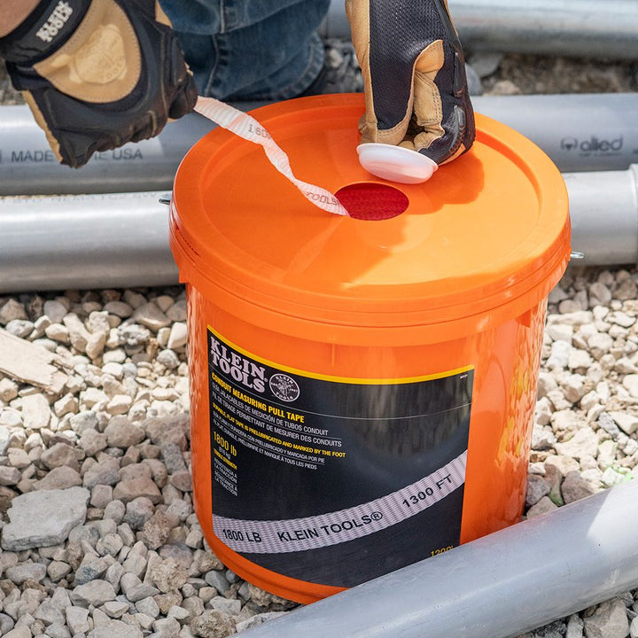 Klein Tools 50122 Conduit Measuring Pull Tape for Heavy-Duty Cable and Wire Pulling, 1250-Pound x 2000-Foot Long