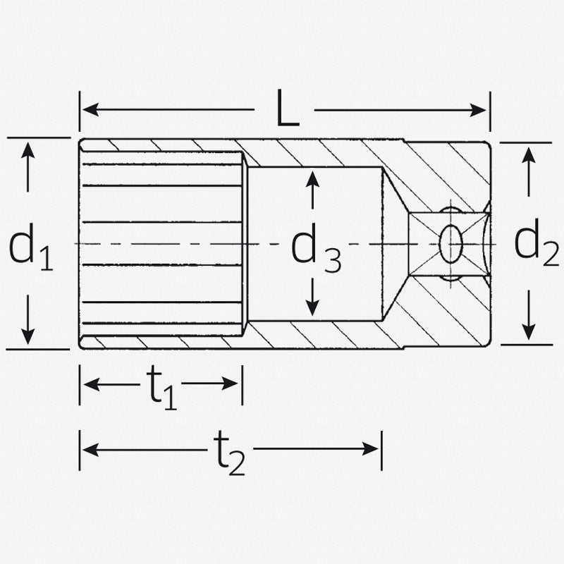 Stahlwille 03240208 20.8mm x 1/2" Deep Hex Socket