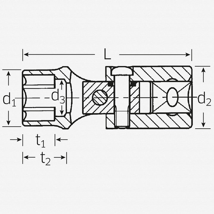Stahlwille 03040013 53 1/2" Uniflex Hex Socket, 13 mm