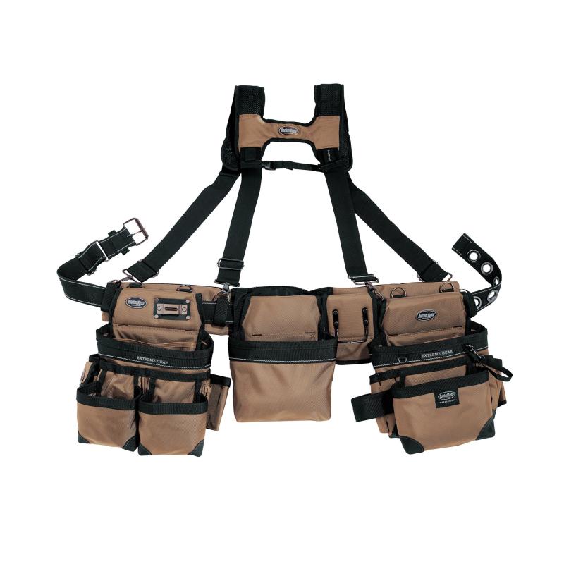 Bucket Boss 55185-TN Tan Framer's Tool Belt with Suspenders.