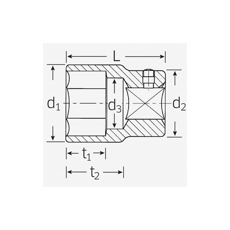 Stahlwille 05010036 36mm x 3/4" Hex Socket