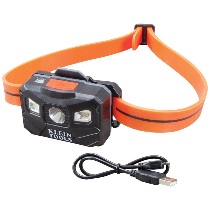 Klein Tools 56064 Rechargeable Headlamp with Silicone Strap, 400 Lumens, All-Day Runtime