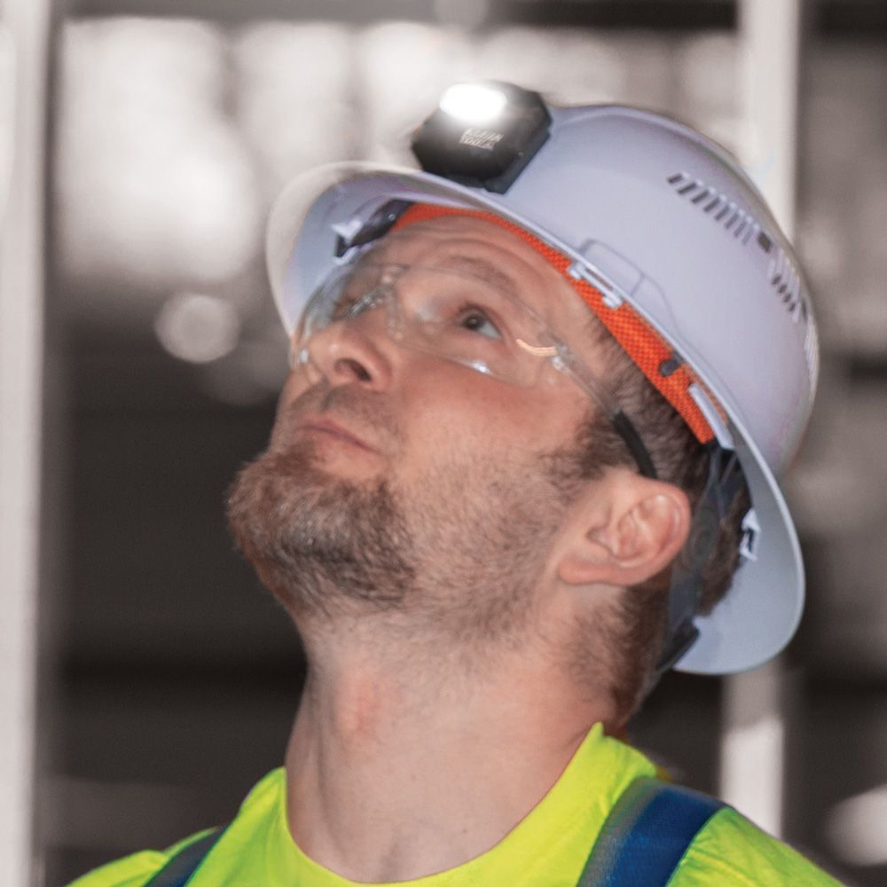 Klein Tools 56064 Rechargeable Headlamp with Silicone Strap, 400 Lumens, All-Day Runtime