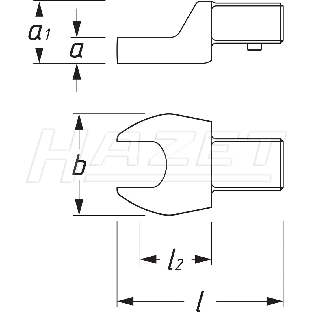 Hazet 6450C-11 Hex Insert Open-Ended Wrench, 11 mm, 9 x 12 mm