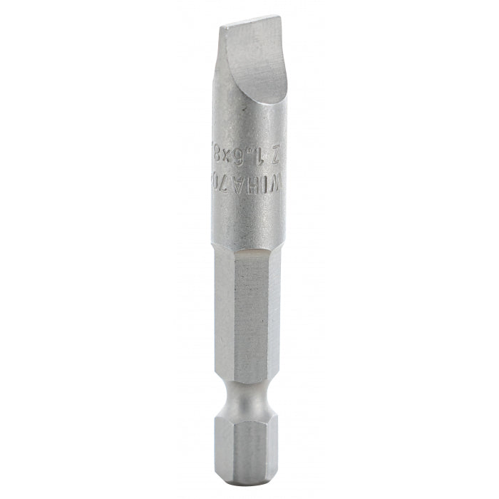 Wiha Tools 74023 Slotted Power Bit, 8.0 mm x 1.6 mm x 50 mm, 10 Pk.