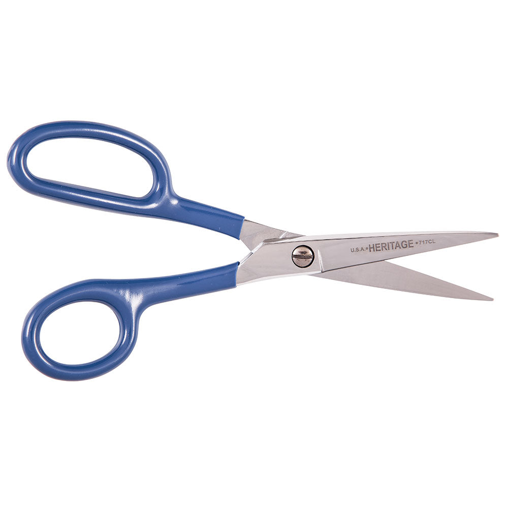 Heritage Cutlery 717CL 7 7/8'' Carpet Napping Shear / Curved left / Coated Handle