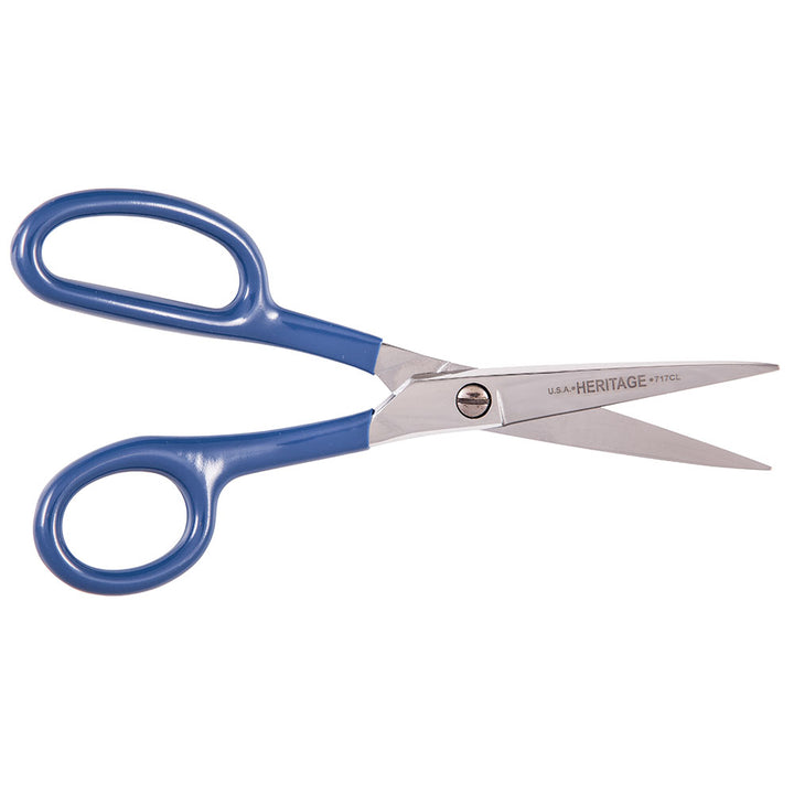 Heritage Cutlery 717CL 7 7/8'' Carpet Napping Shear / Curved left / Coated Handle