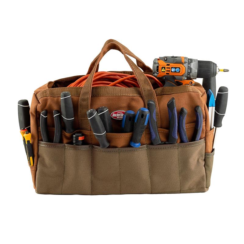 Bucket Boss 60001 Rigger's Bag Duckwear, Brown, Green 30 Pockets