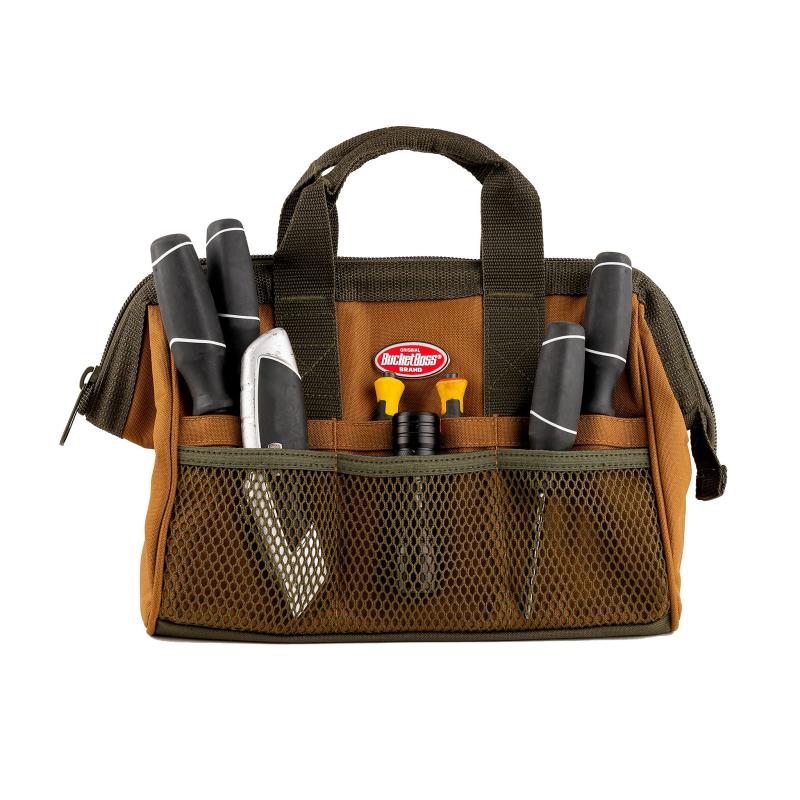 Bucket Boss 60013 Gatemouth 13 Tool Bag, Brown 7 Pockets