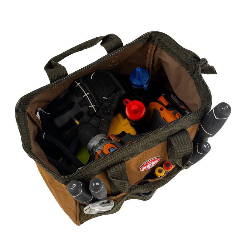 Bucket Boss 60013 Gatemouth 13 Tool Bag, Brown 7 Pockets