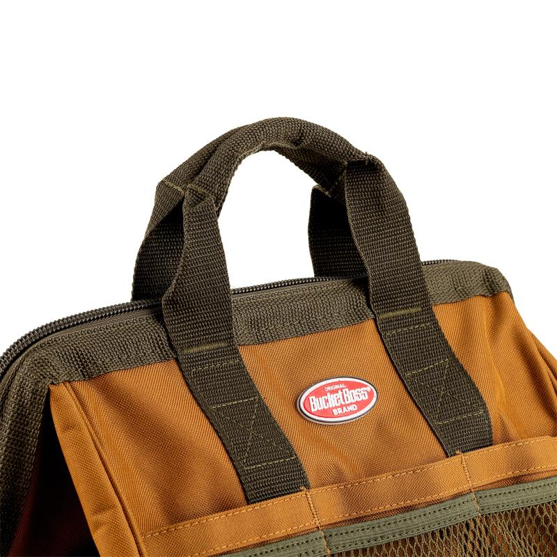 Bucket Boss 60013 Gatemouth 13 Tool Bag, Brown 7 Pockets