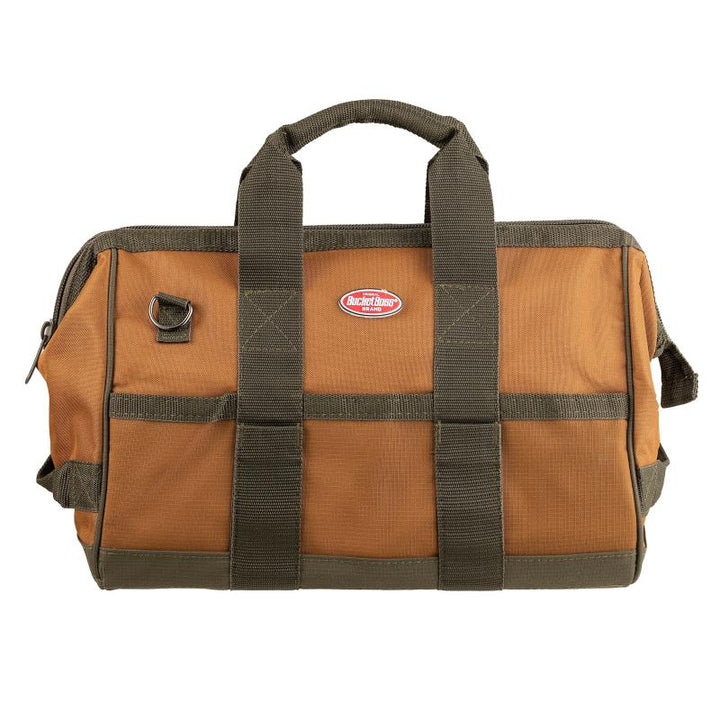 Bucket Boss 60016 Gatemouth 16 Tool Bag, Brown 16 Pockets