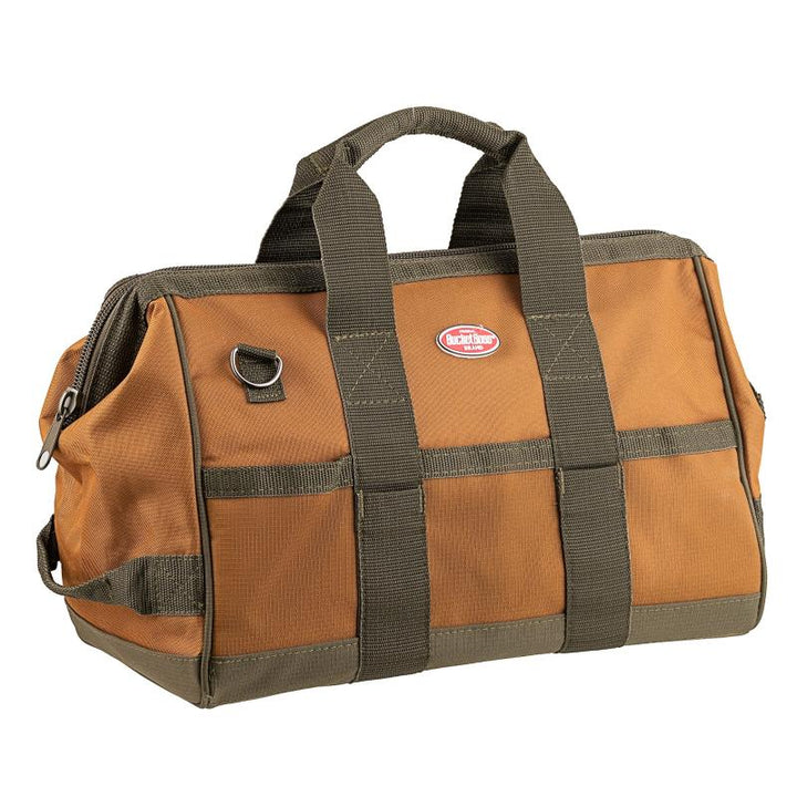 Bucket Boss 60016 Gatemouth 16 Tool Bag, Brown 16 Pockets
