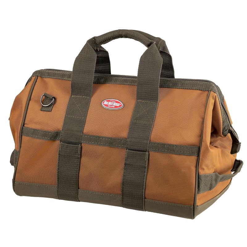 Bucket Boss 60016 Gatemouth 16 Tool Bag, Brown 16 Pockets