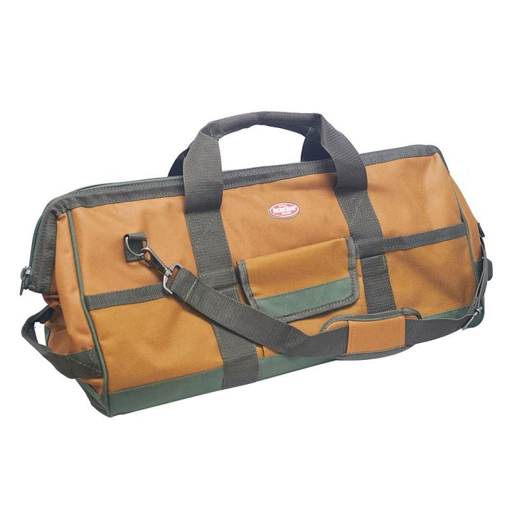 Bucket Boss 60024 Gatemouth 24 Tool Bag, Brown, Green 19 Pockets