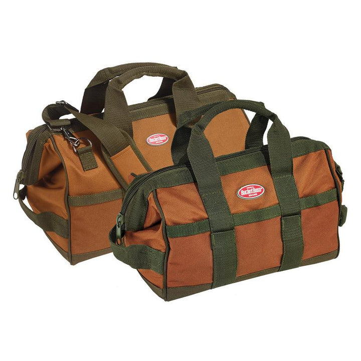 Bucket Boss 60028 Gatemouth Tool Bag Combo, Brown 17 pockets