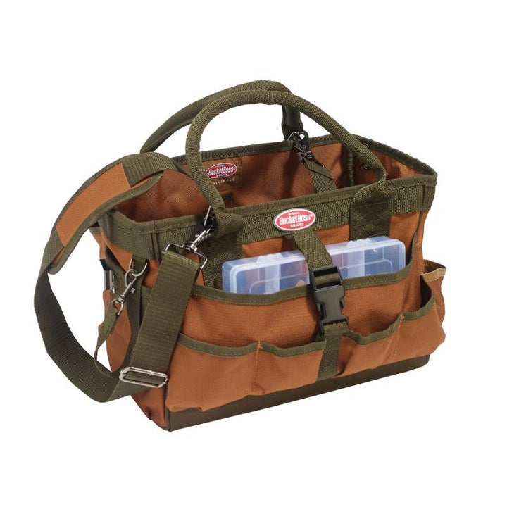Bucket Boss 60088 Gatemouth Hopalong Tool Tote Brown, Green 12 Pockets