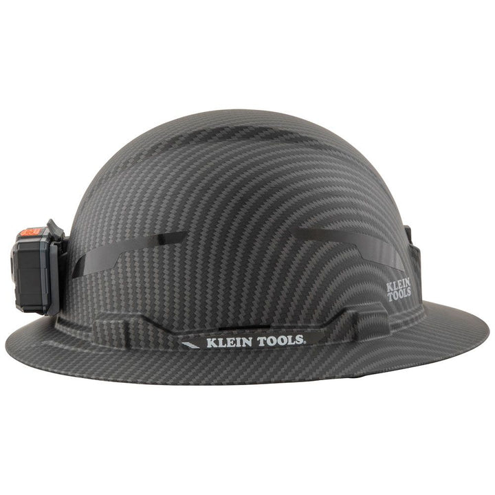 Klein Tools 60346 Hard Hat, Premium KARBN™, Non-Vented Full Brim, Class E with Headlamp
