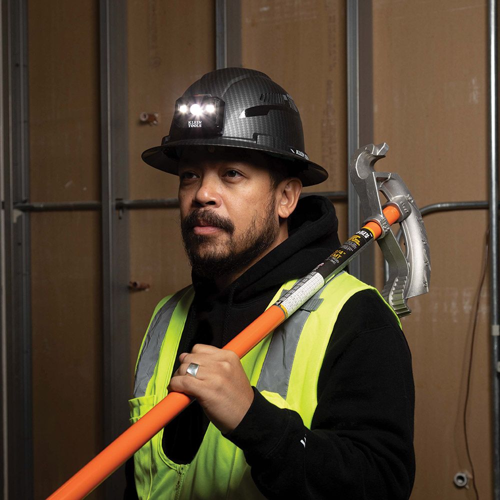 Klein Tools 60347 Hard Hat, Premium KARBN™, Vented Full Brim, Class C with Headlamp