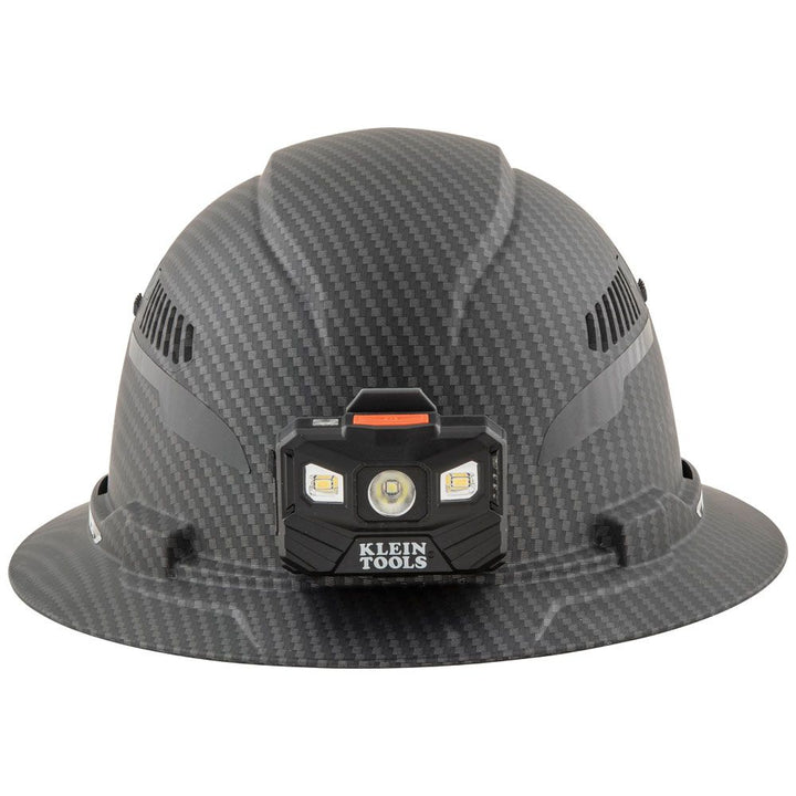 Klein Tools 60347 Hard Hat, Premium KARBN™, Vented Full Brim, Class C with Headlamp