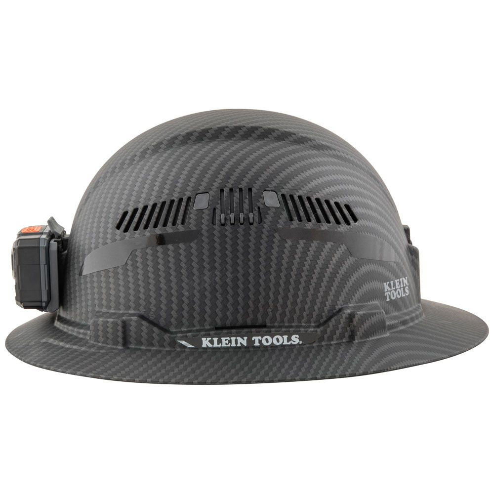 Klein Tools 60347 Hard Hat, Premium KARBN™, Vented Full Brim, Class C with Headlamp