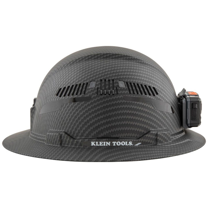 Klein Tools 60347 Hard Hat, Premium KARBN™, Vented Full Brim, Class C with Headlamp