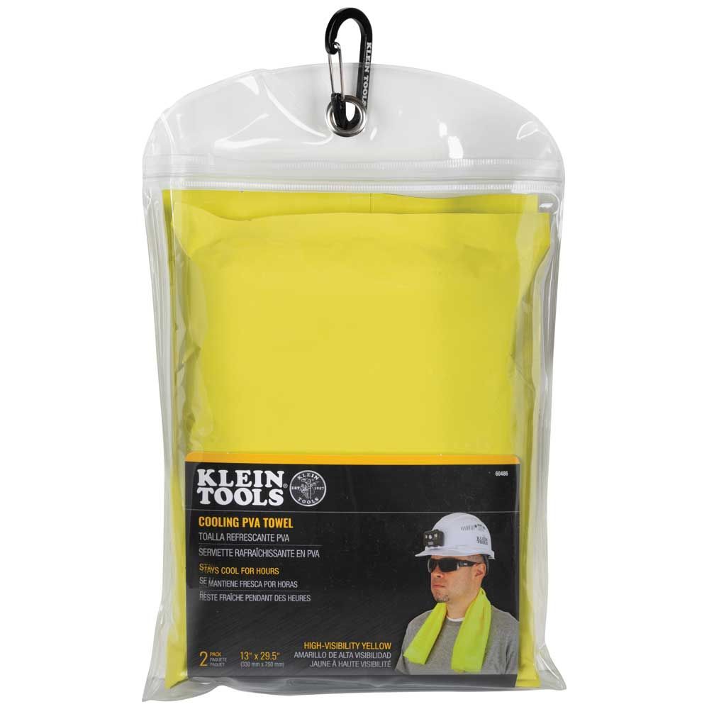 Klein Tools 60486 Cooling PVA Towel, High-Visibility Yellow, 2-Pack