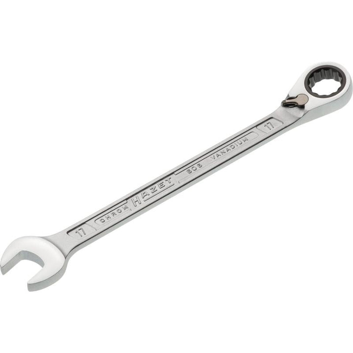 Hazet 606-17 Ratcheting Combination Wrench, 12-Point, 17mm