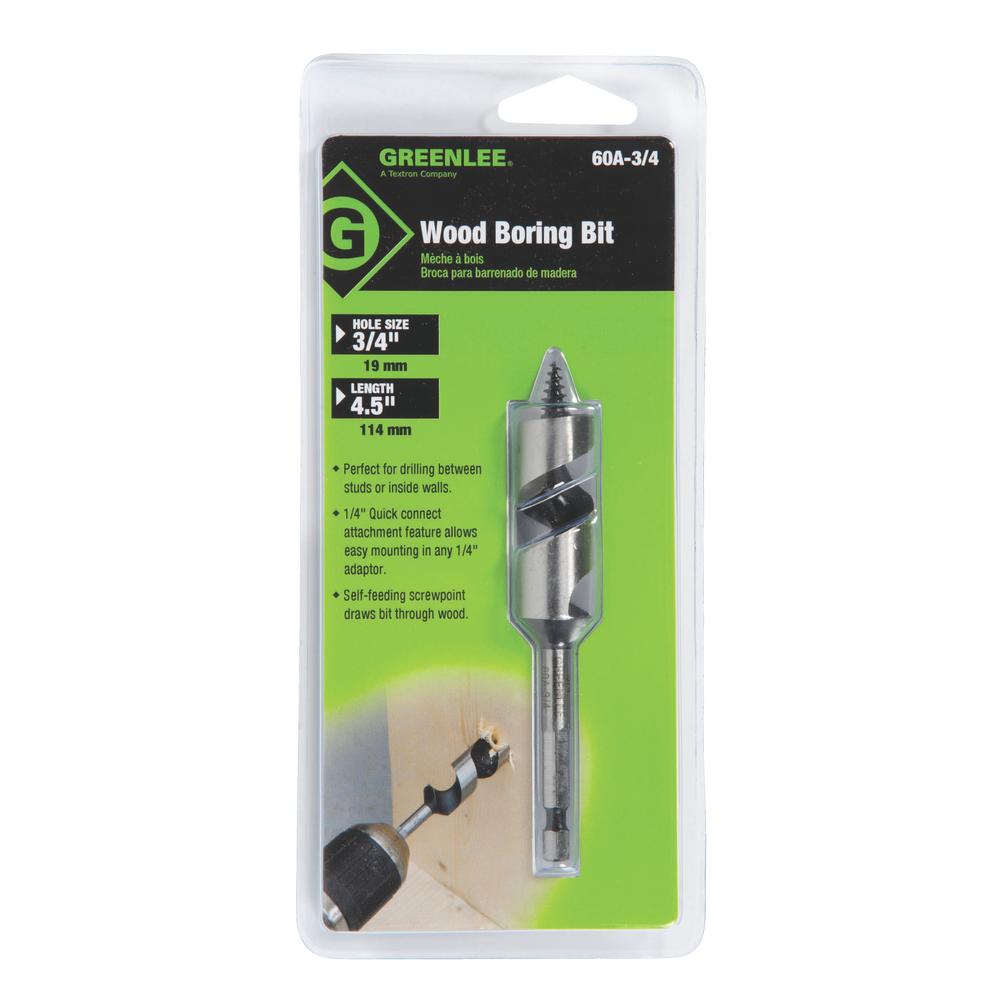 Greenlee 60A-3/4 Quick Change Auger Bit, 3/4"