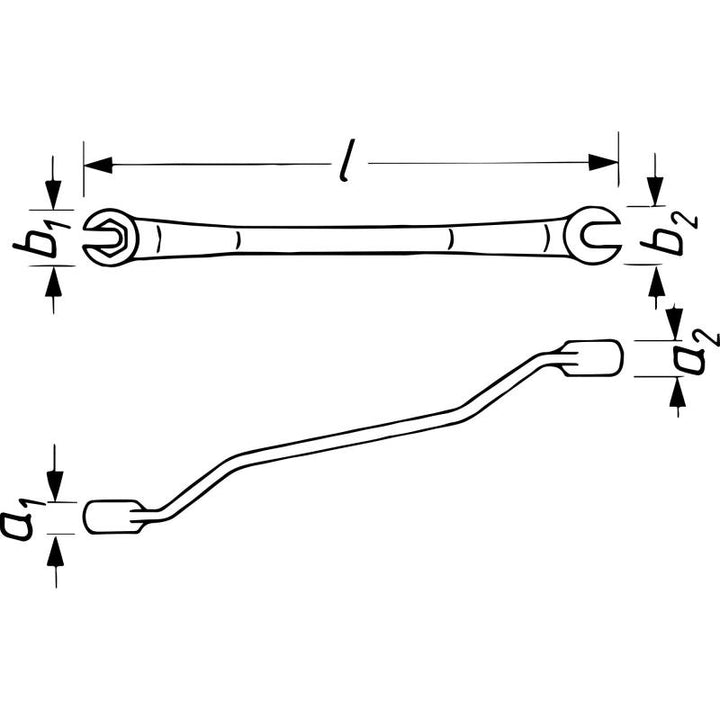 Hazet 612N-11X13 Double Box-End Wrench, Open, Hex, 11x13mm