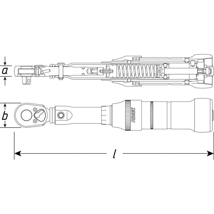 Hazet 6132-1CT Torque Wrench, US Standard, 120–600 lbf.ft, 20mm (3/4") Square
