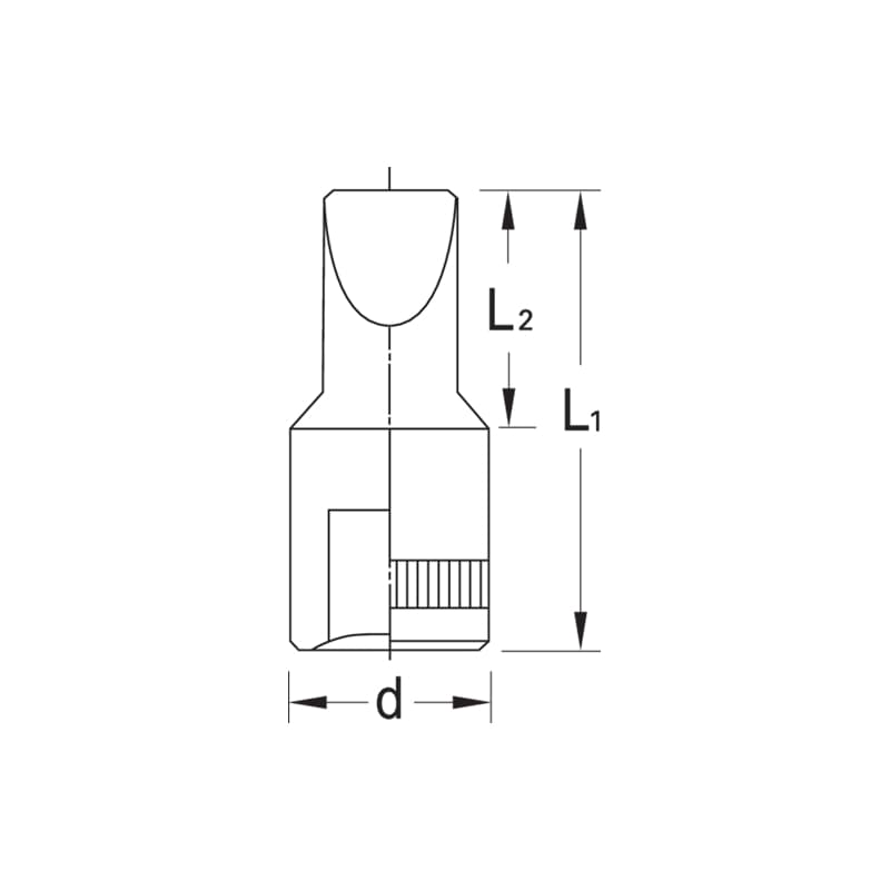 Gedore 6174230 Screwdriver Bit Socket 1/4" Drive 6.5x1.2 mm