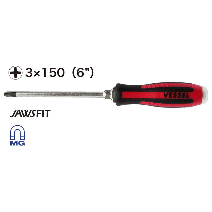 Vessel Tools 930P3150 MEGADORA Tang-Thru Screwdriver No.930, Phillips #3