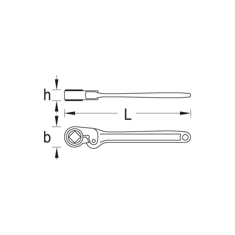 Gedore 6256550 Friction type ratchet with ring 46 mm