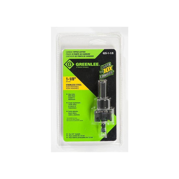 Greenlee 625-1-1/8 Carbide-Tipped Hole Cutter, 1-1/8"