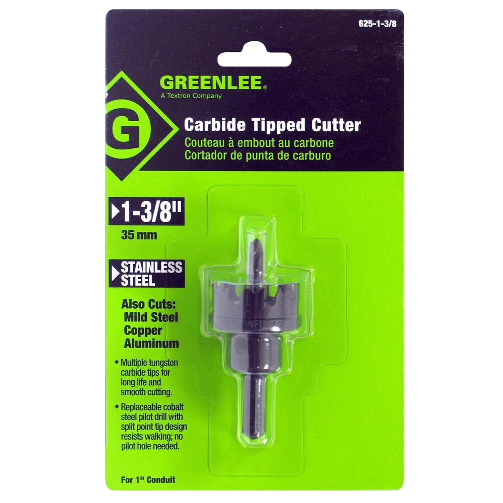 Greenlee 625-1-3/8 Carbide-Tipped Hole Cutter, 1-3/8"