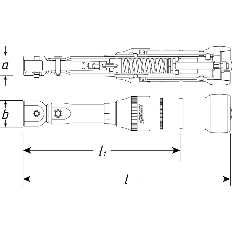 Hazet 6294-1CT Torque Wrench, 100-400 Nm, 14x18mm Square