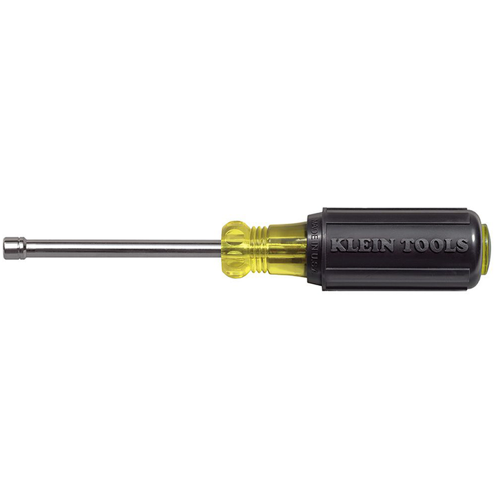 Klein Tools 630-4MM 4mm Nut Driver, 3-Inch Hollow Shaft, Cushion Grip