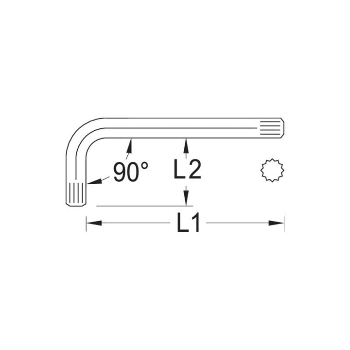 Gedore 1531212 Cranked allen socket screwdriver XZN M4