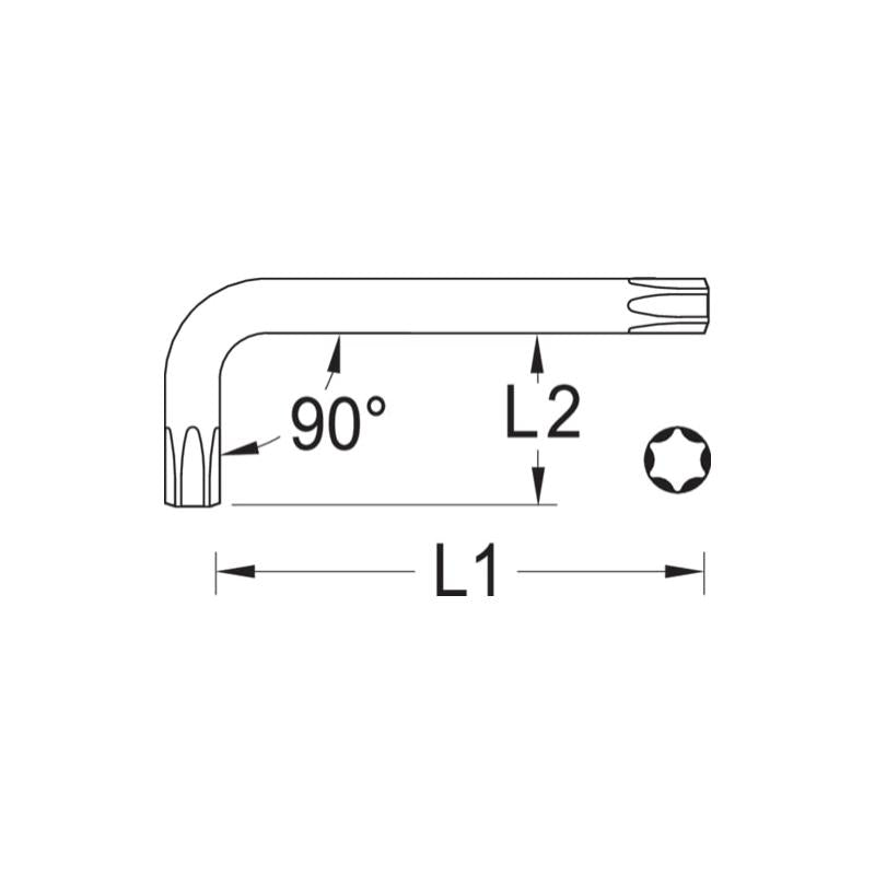 Gedore 6365090 Cranked Socket Key TORX® T55
