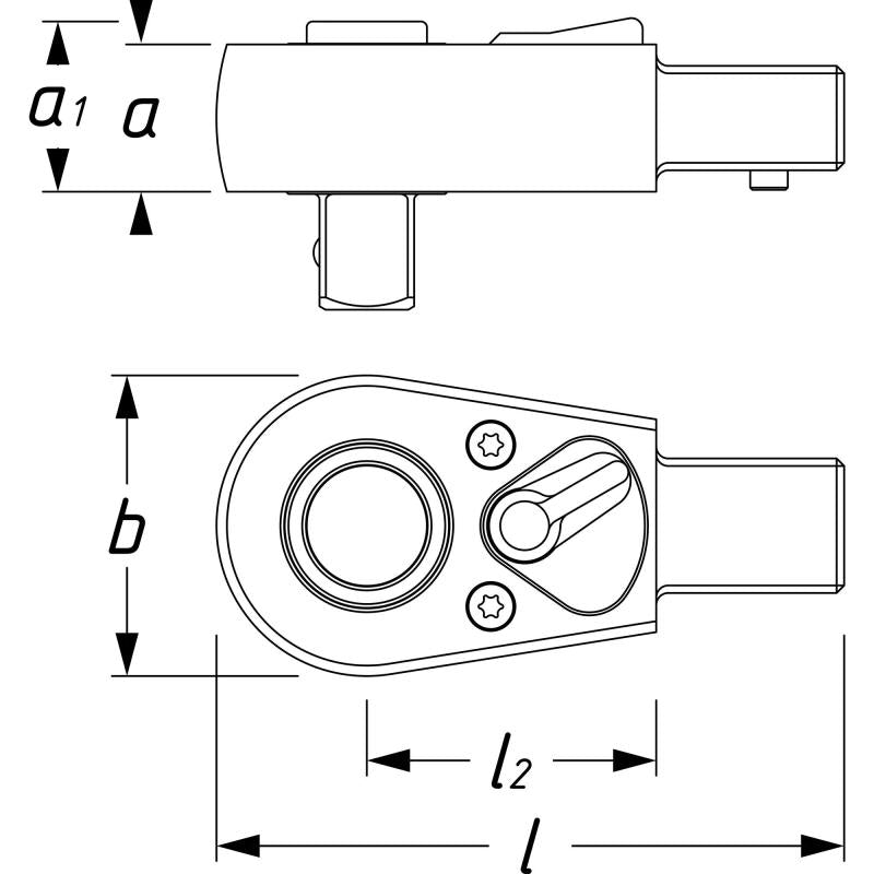Hazet 6402-1S Insert Reversible Ratchet, 9x12mm Insert Square Drive, 10mm (3/8") Square